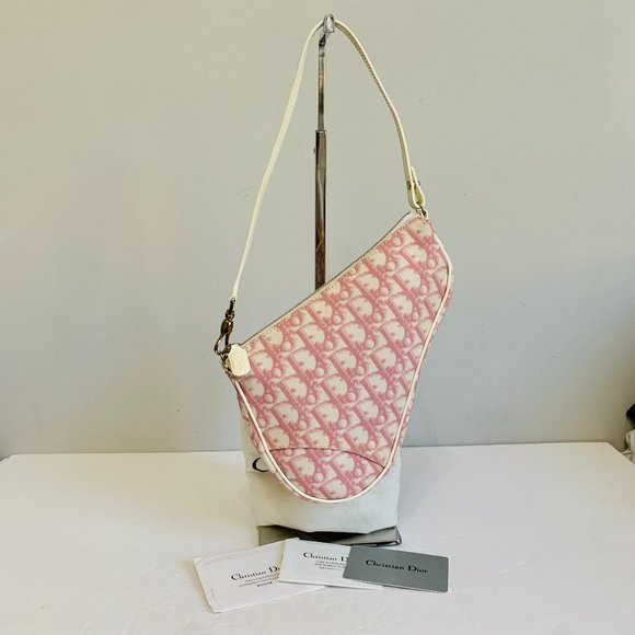 Dior Bags Dior Y2k Diorissimo Trotter Saddle Bag Pink W Dust Bag